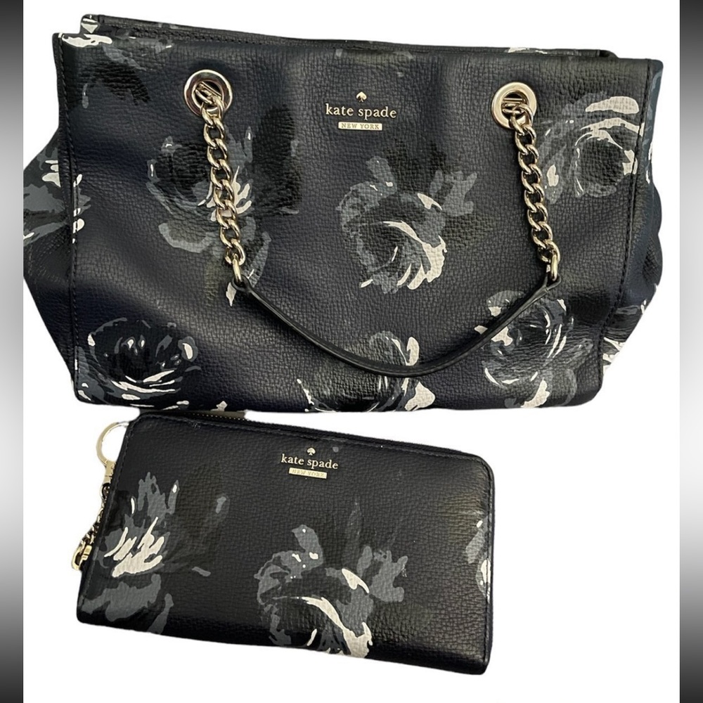 Kate Spade Night Rose purse and wallet FREE SHIPPING